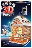 Ravensburger 3D Puzzle 11237 - Lebkuchenhaus Night Edition - LED beleuchtetes Knusperhäuschen als Weihnachtsdeko für Erwachsene und Kinder ab 8 Jahren
